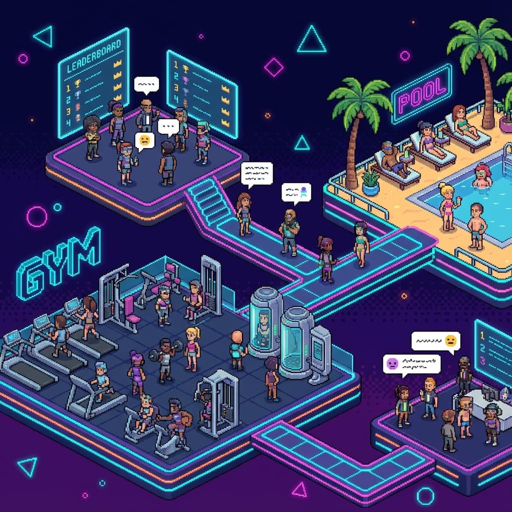 Forjex Lobby - Isometric pixel art view
