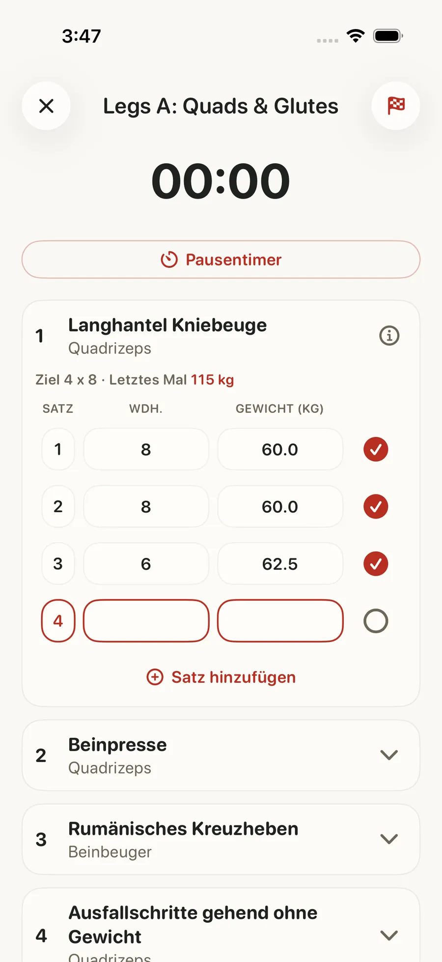 Trainingstagebuch
