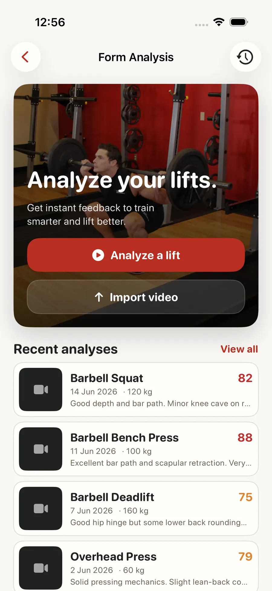 Forjex form analysis with proof from a recorded lift