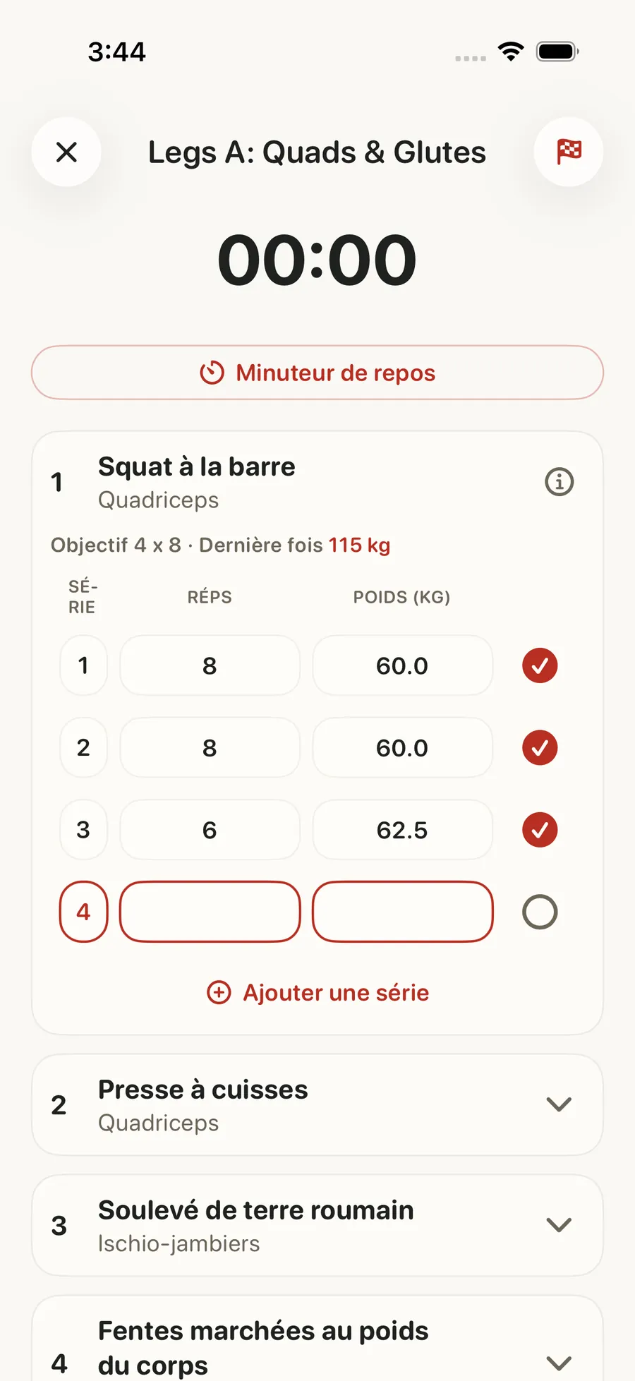 Carnet d'entraînement