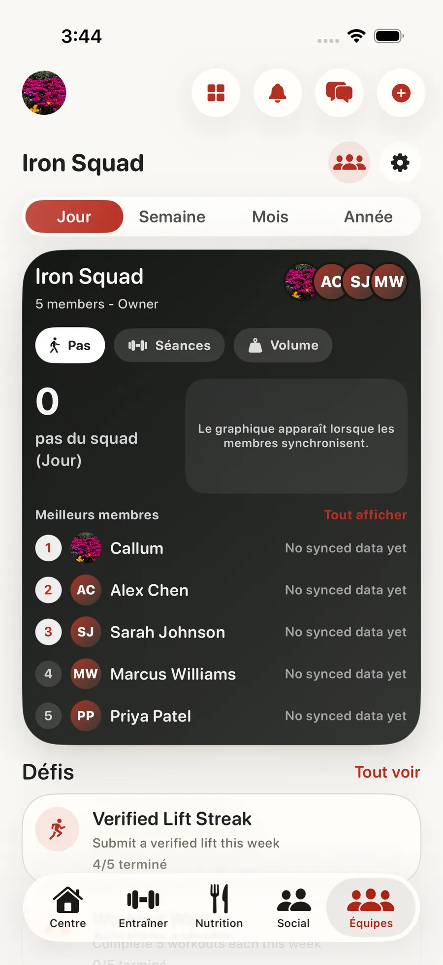 Squads et défis